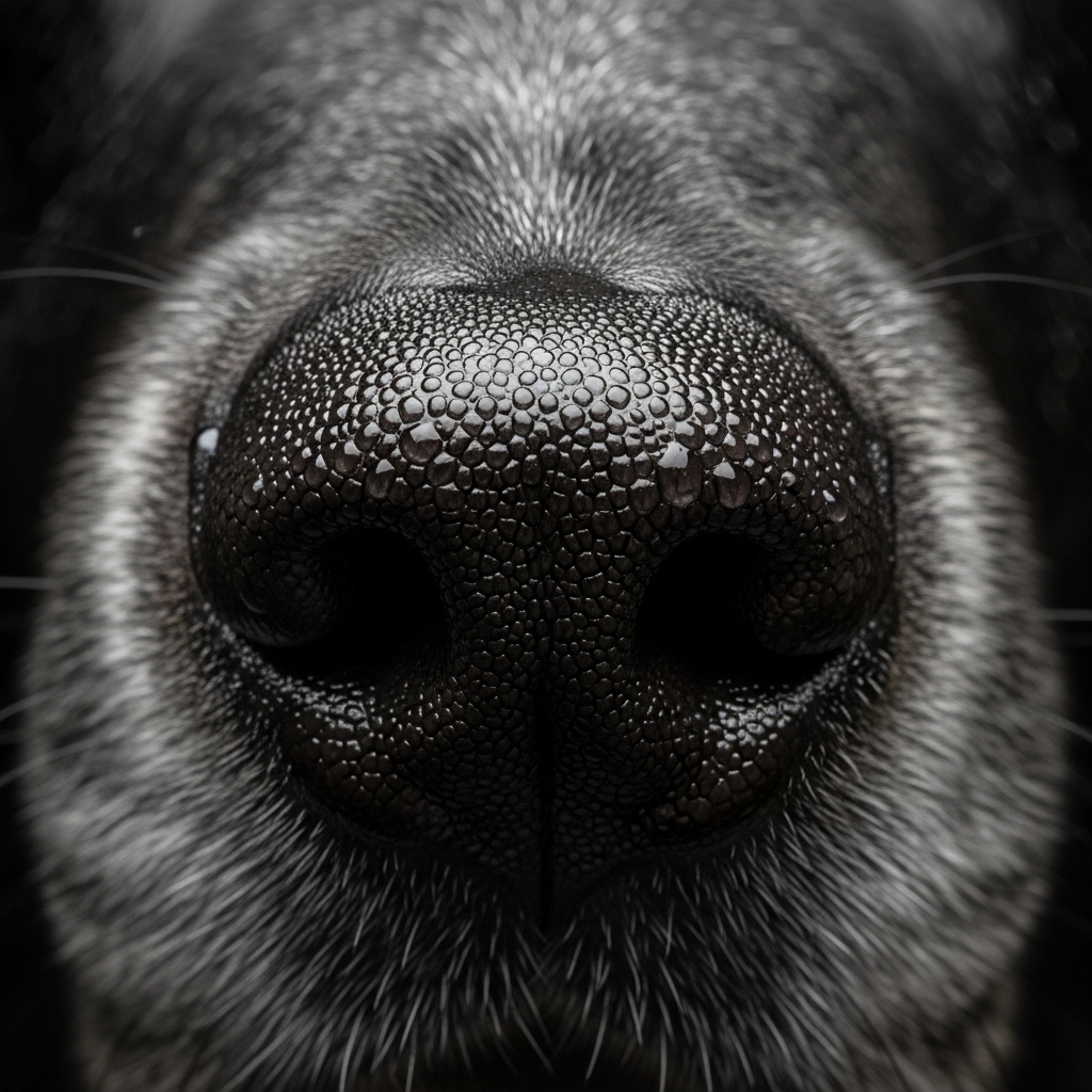 Moisturized, shiny dog nose after nose butter